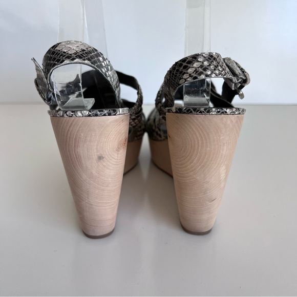 Dknyc Nikki Reptile Leather Platform Wedge Shoes - Picture 7 of 11